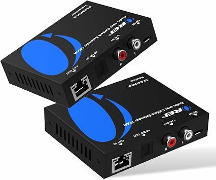 OREI Audio Over Cat5e/6 Extender Upto 900 Feet - Extend Digital Optical Coxial Toslink Signal Over LAN Ethernet Power Over Cable for Long Distance Extension Dolby Digital, DTS 4.1, DTS-HD, PCM