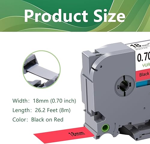 Miniatura 10 de YUANQIMM Paquete de 5 cintas compatibles con Brother TZe141 TZe-141 TZ141 TZ 0.709 in 0.7 cinta transparente laminada de repuesto para Brother P