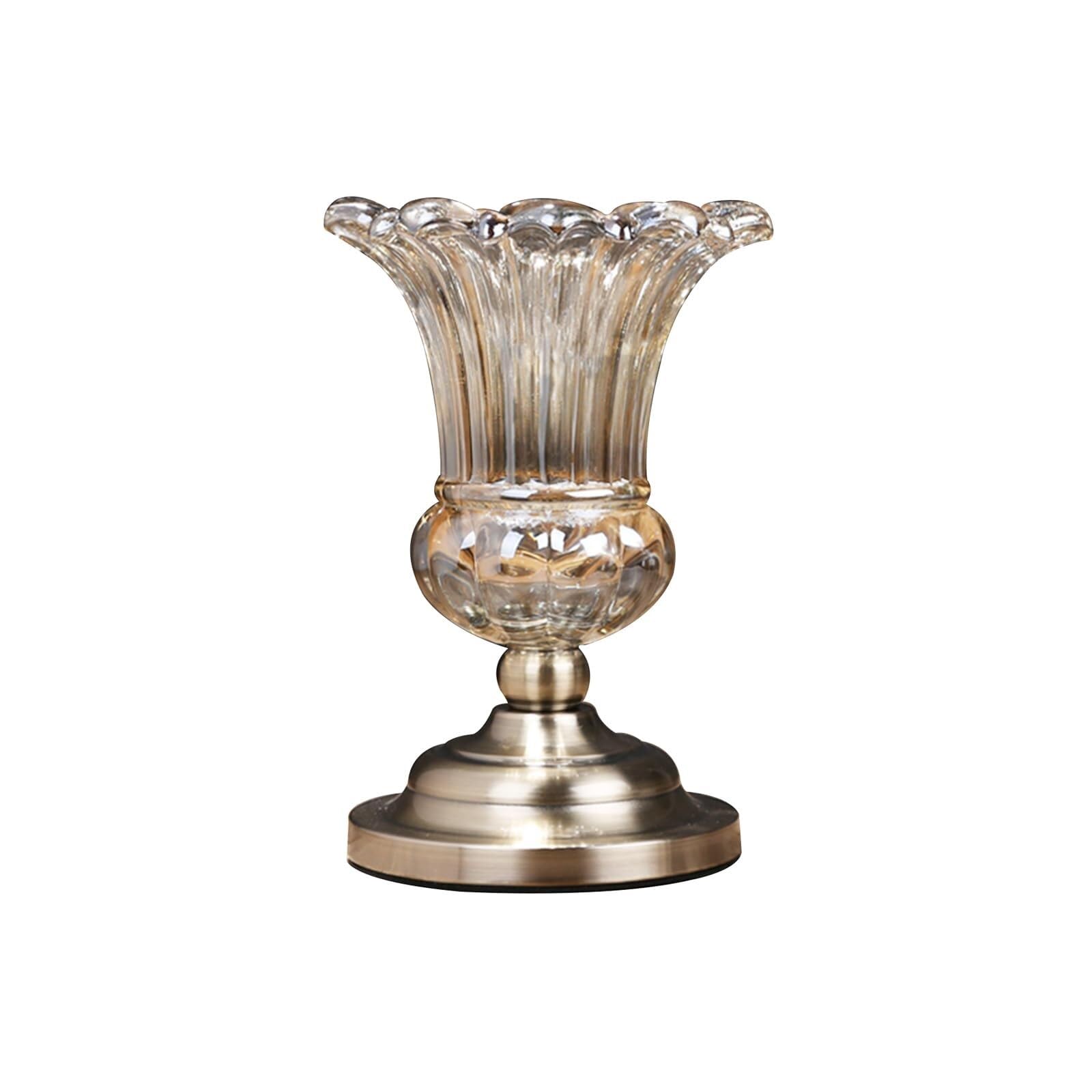 Vase en verre de cristal haut de gamme avec socle en métal pour table