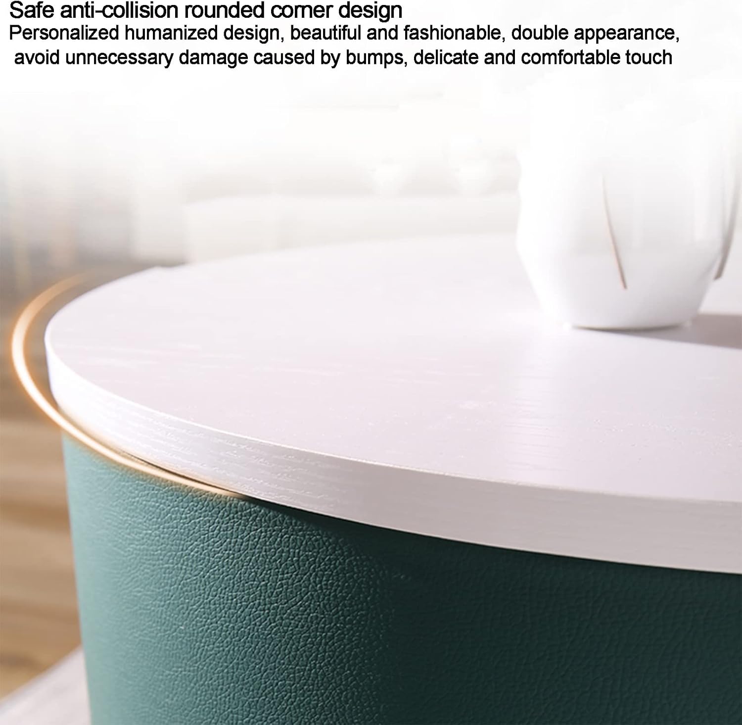 Side Table/End Table,Round Coffee Table Nesting End Coffee Table Set of 2 Made of Wood MDF Living Room Modern Minimalist Style Furniture,G