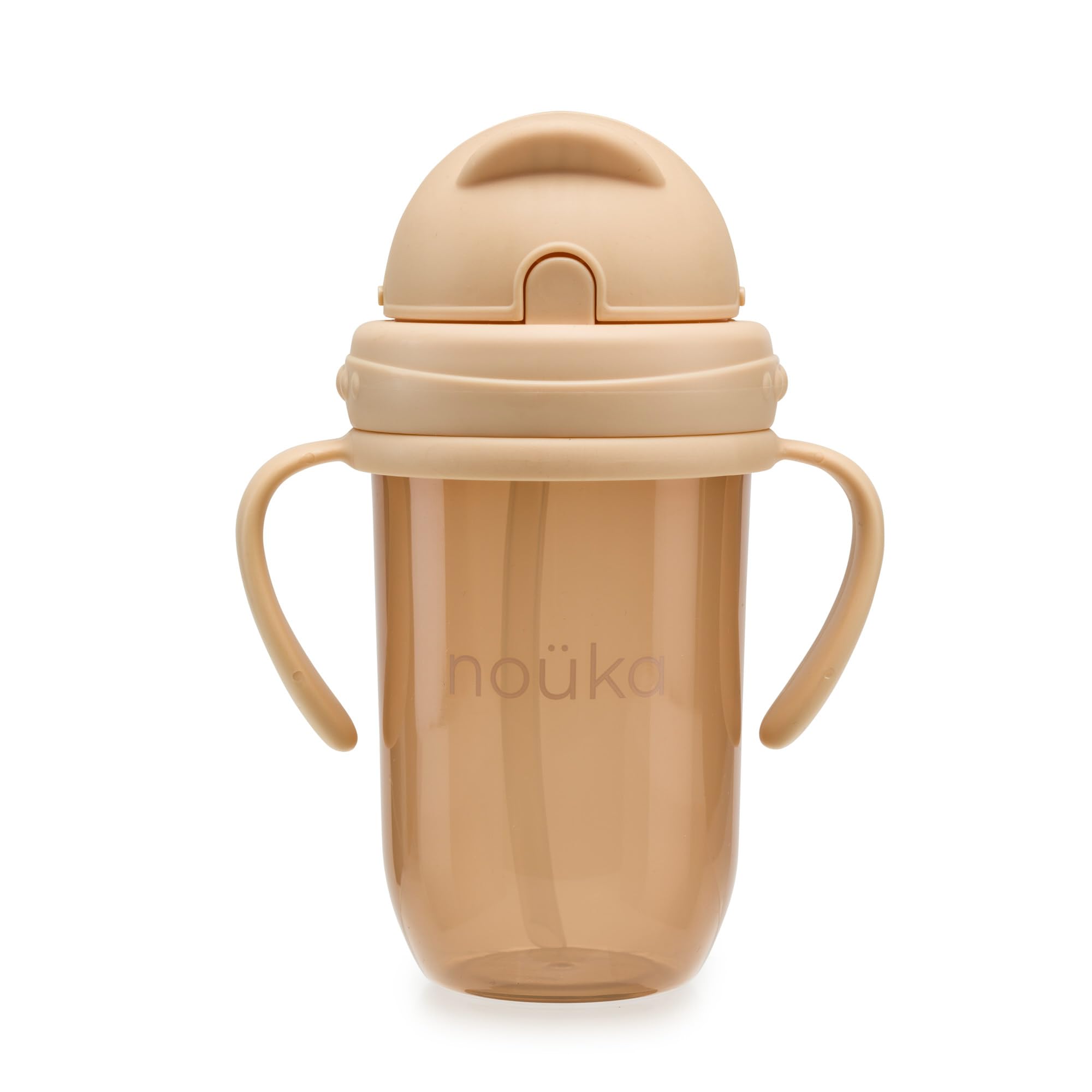 nouka - Vaso recto con popote con tapa superior de clic, a prueba de fugas y fácil agarre, asas extraíbles, amanecer