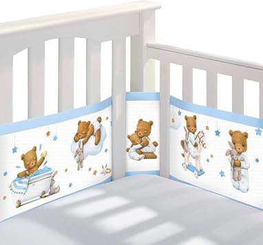 Cot Bumper Baby Cot Pack of 2 Baby Cot Bumper Head Border Baby Bed Breathable Crib Border Breathable Collision Protection Cot Bumper for Children's Beds Baby Bed Borders