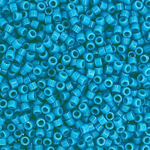 Miyuki Delica 11/0 Duracoat Opaque Dyed Capri Blue 250gms Bag of Japanese Glass Beads Bulk Bag of Japanese Glass Beads
