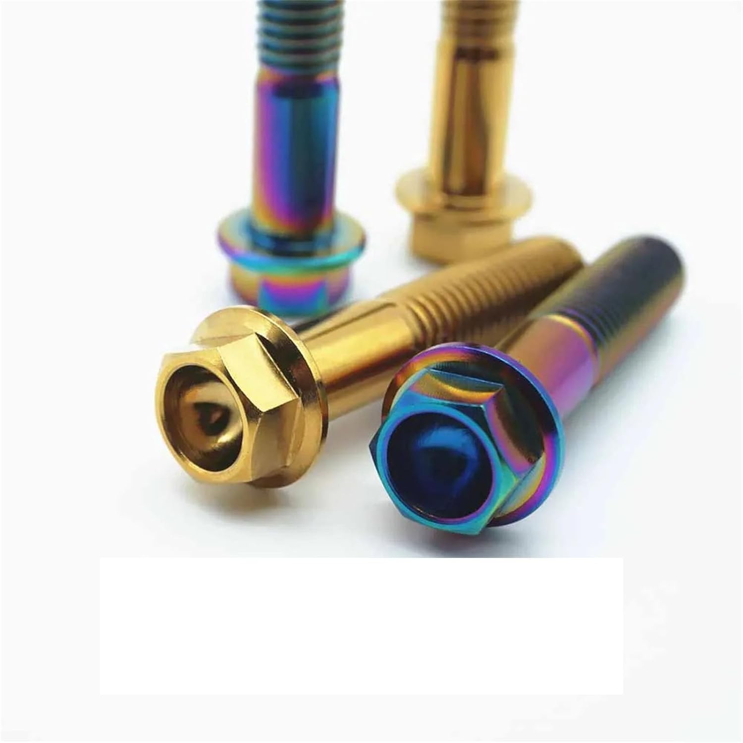 M8 Titanium Bolts M8x15 M8x20 M8x25 M8x30 M8x35 M8x40 M8 Motorcycle Ti Screw Outer Hexagon Flange Head Ti Fastener M8x30mm Gold Color#6pcs