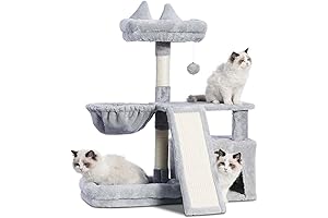 Small Cat Tree with Condo, Basket, and Scratching Posts
