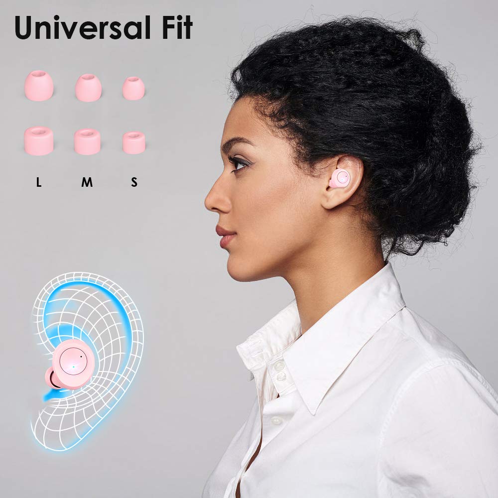 ELECDER D10 True Wireless Earbuds Bluetooth 5.0 Headphones in Ear with  Microphone, 3D Stereo Sound, IPX5 Waterproof, Charging Case for Workout,  Running (Pink) - Buy Online - 161063750