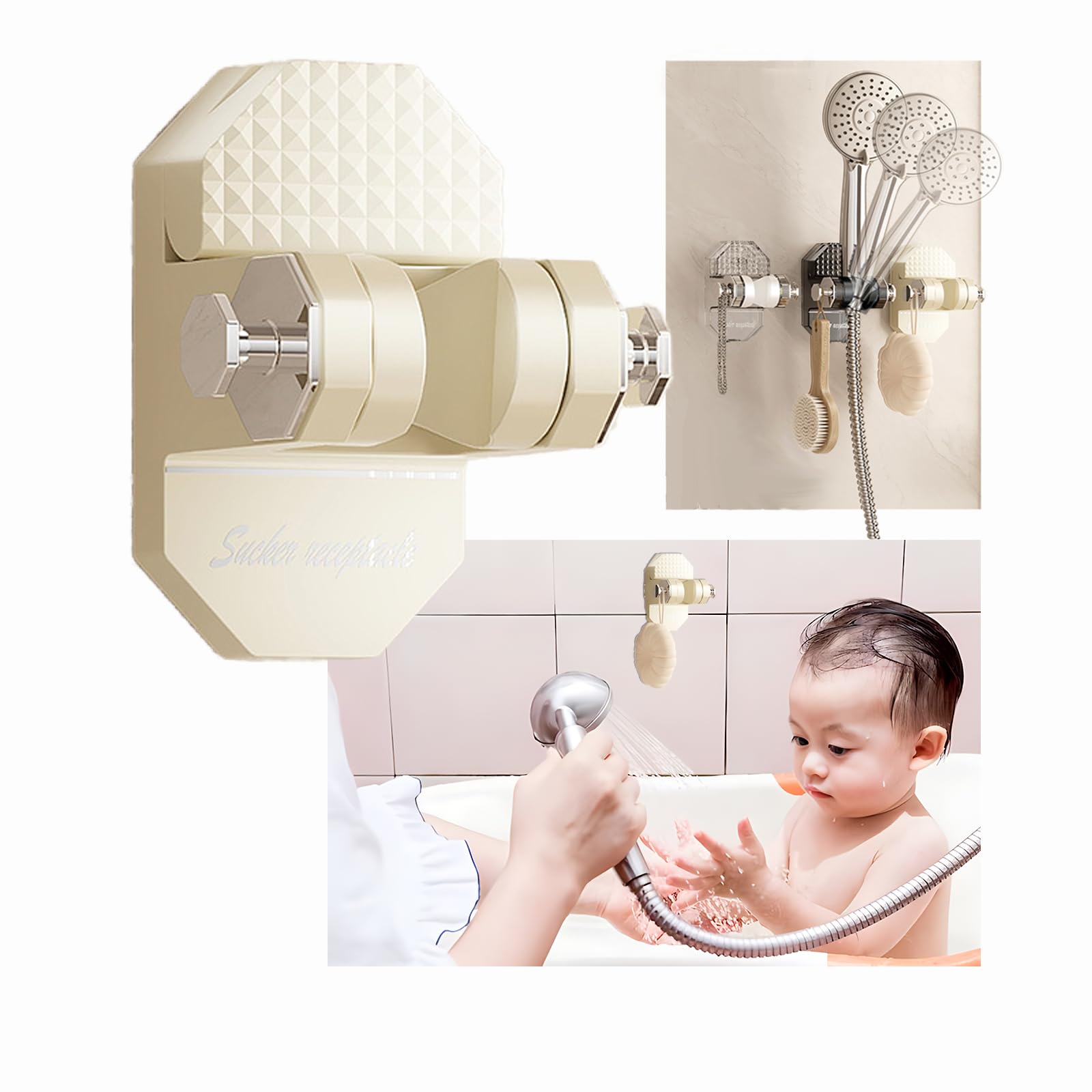 レトロリップル吸盤、シャワー用吸盤フック、ガラス窓用フック、ウォーターリップルヘビーデューティ真空