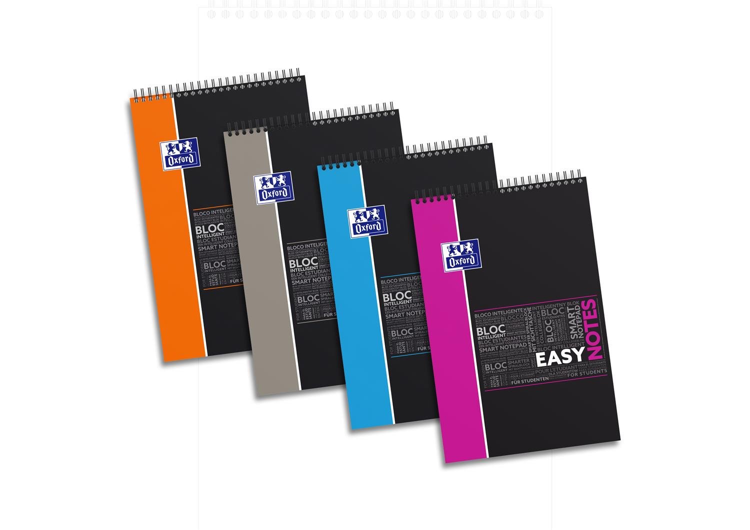 Oxford - Set di 6 blocchi a spirale"Easynotes" A4+ Connecté Scribzee 160 p quadretti grandi