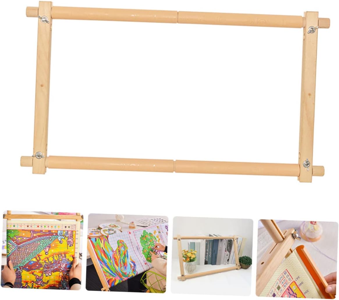 DOITOOL 1set Wooden Cross Frame Easy to Install Embroidery Tapestry Rack for Needlework Art Crafts Portable and Lightweight Design for Comfortable Use