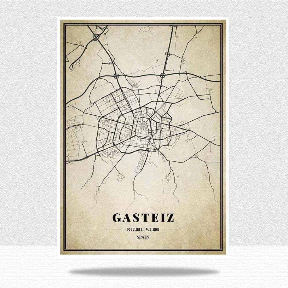 Puzzle dla dorosłych, Hiszpania Gastez mapa puzzli, retro miasto świat najtrudniejsze puzzle, niezwykłe wyzwanie mózgu dla dzieci, trudne gry rodzic-dziecko, do spersonalizowania dekoracji ścian domowych