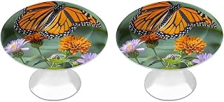 Monarch Butterflies Round Cabinet Knobs for Home, Smooth Drawer Pulls | Stainless Steel Drawer Handle for Office, Fashion Dressers Pulls with Screw, 2 Pack Cupboards Knobs for Kitchen