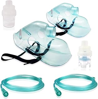 GXGM 2 Sätze Inhaliergerät Zubehör Komplettset, Inhalationsgerät Kinder, Kindermaske & Erwachsenenmaske, Vernebler Mundstü...