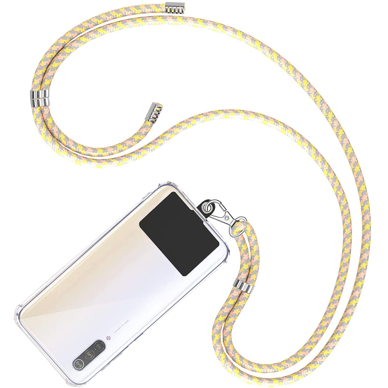 ClcIosis Collana per cellulare universale, con clip, con custodia, motivo leopardato, per accessori per cellulare