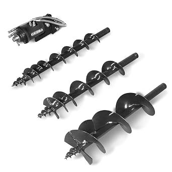 Three-Rod Auger for Mechmaxx Models MEC17, MEC17PRO Mini Compact Excavator