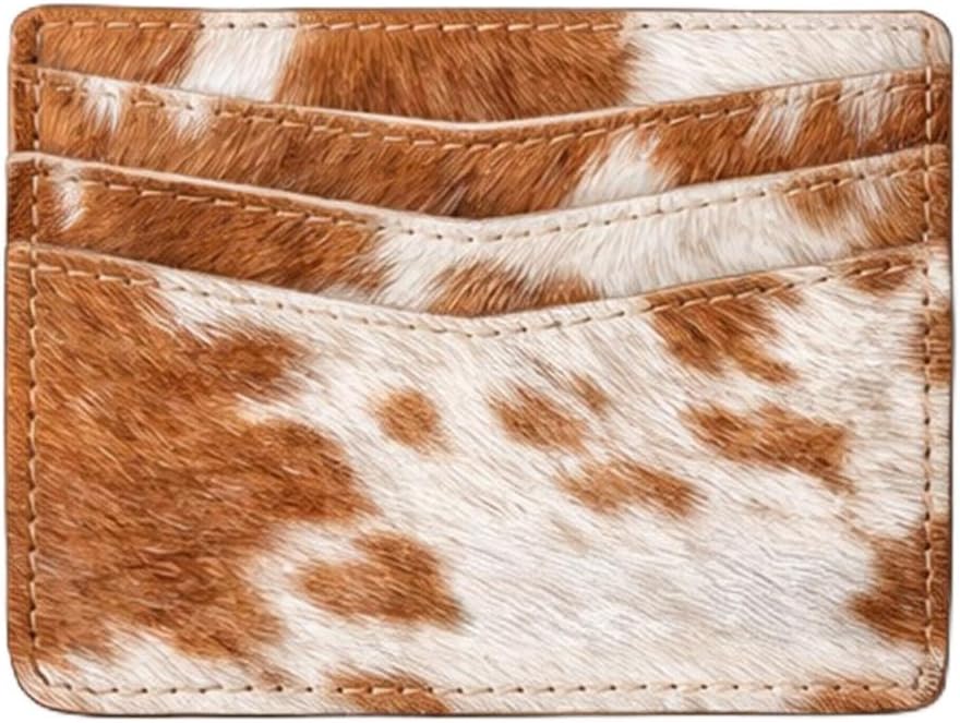 Merbaa Cowhide Hair on Card Holder Western Cowboy Cowgirl Fashion Vibes Card Holder (Tan, Pack of 20 Pcs)