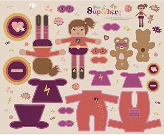 Be A Superhero Fabric Panel by Jennifer Long of Bee Sew Inspired for Riley Blake, Great for Making Superhero Rag Dolls and Teddy Bears, 43 1/2" x 36" (Fearless Panel 2)