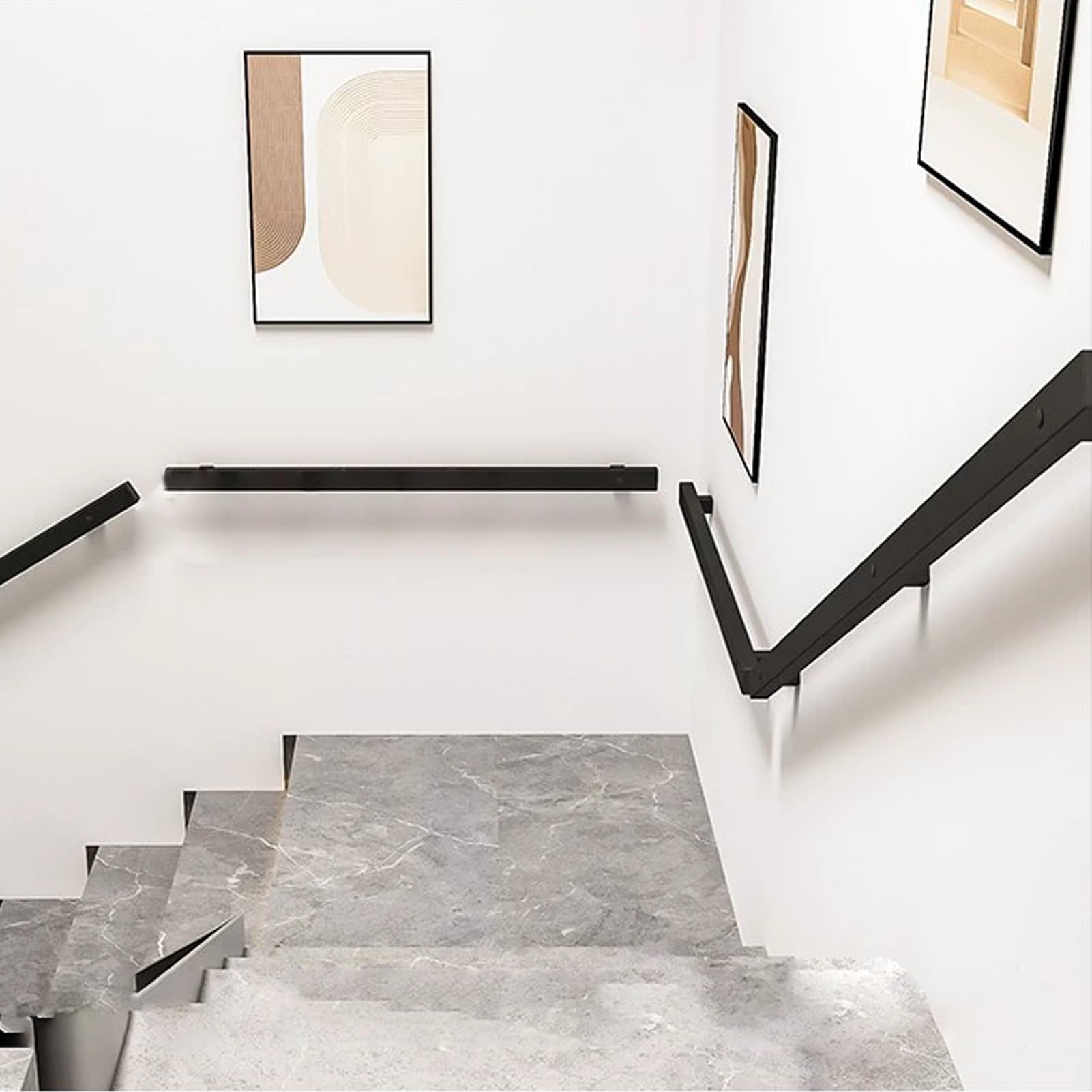 Rampe d'escalier kit complet en fer forgé noir de 1 m 2 m 3 m pour fixation murale