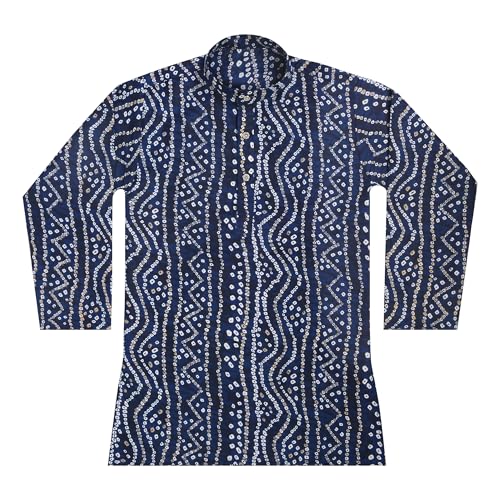 Image of TinySteps Traditional Bandhani Print Kids Festive Ethnic Wear Boys Cotton Kurta Pajama Set