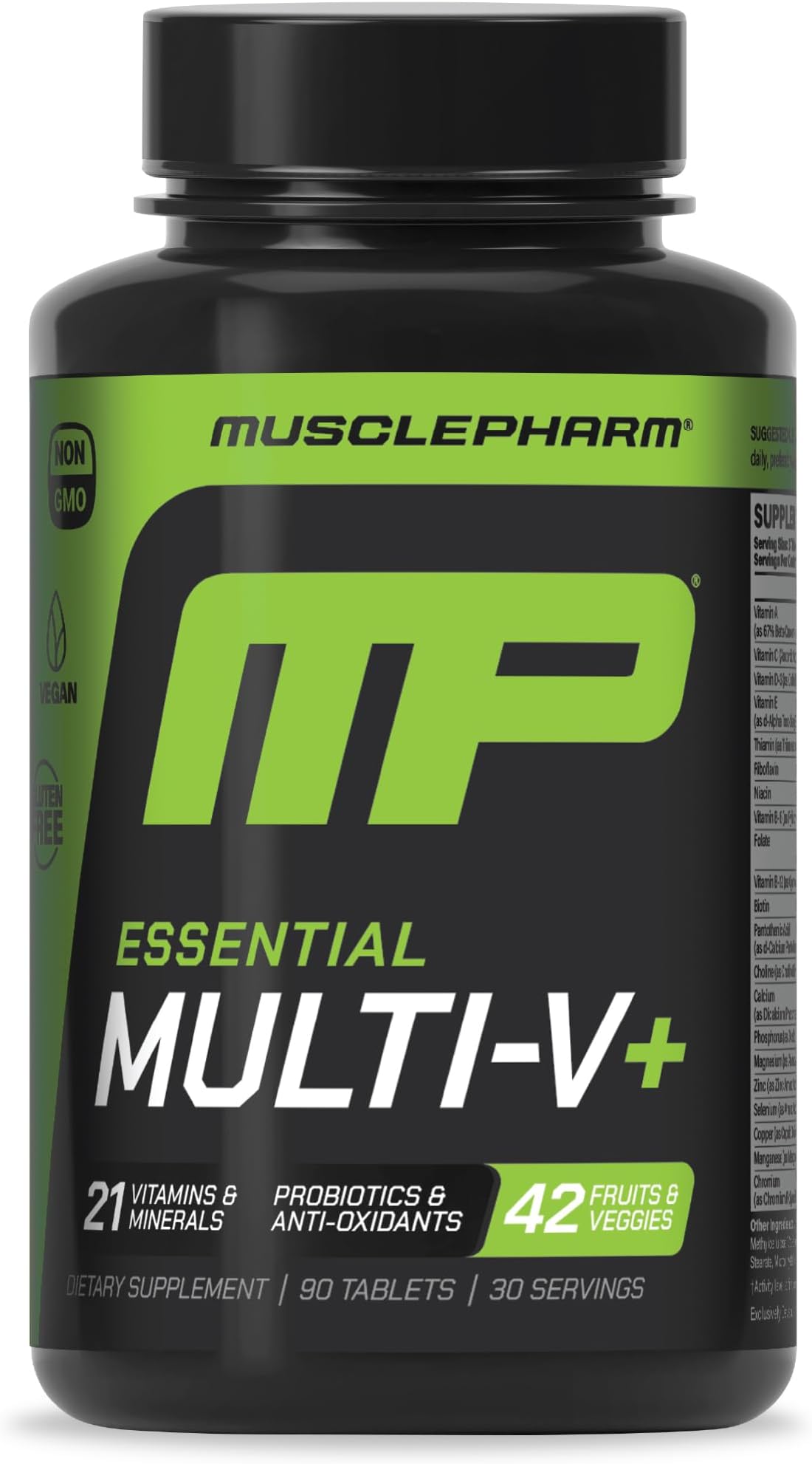 Essentials Multi-V+, The Athlete's Multi-Vitamin, Enhanced Energy, Performance & Immune Health, Daily Multivitamin for Men & Women with Minerals Plus Probiotics, 90 Tablets, 30 Servings