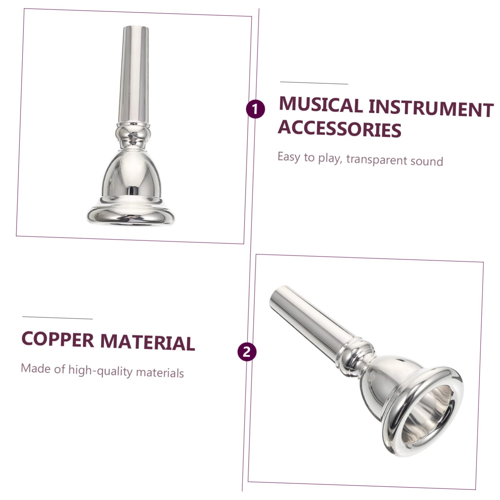1pezzi Bocchino Euphonium in Argento Placcato Ricambio Professionale Per Musicisti e Principianti Accessorio Strumentale Elegante e Pratico Per Euphonium Per Concerti e Regali Musi