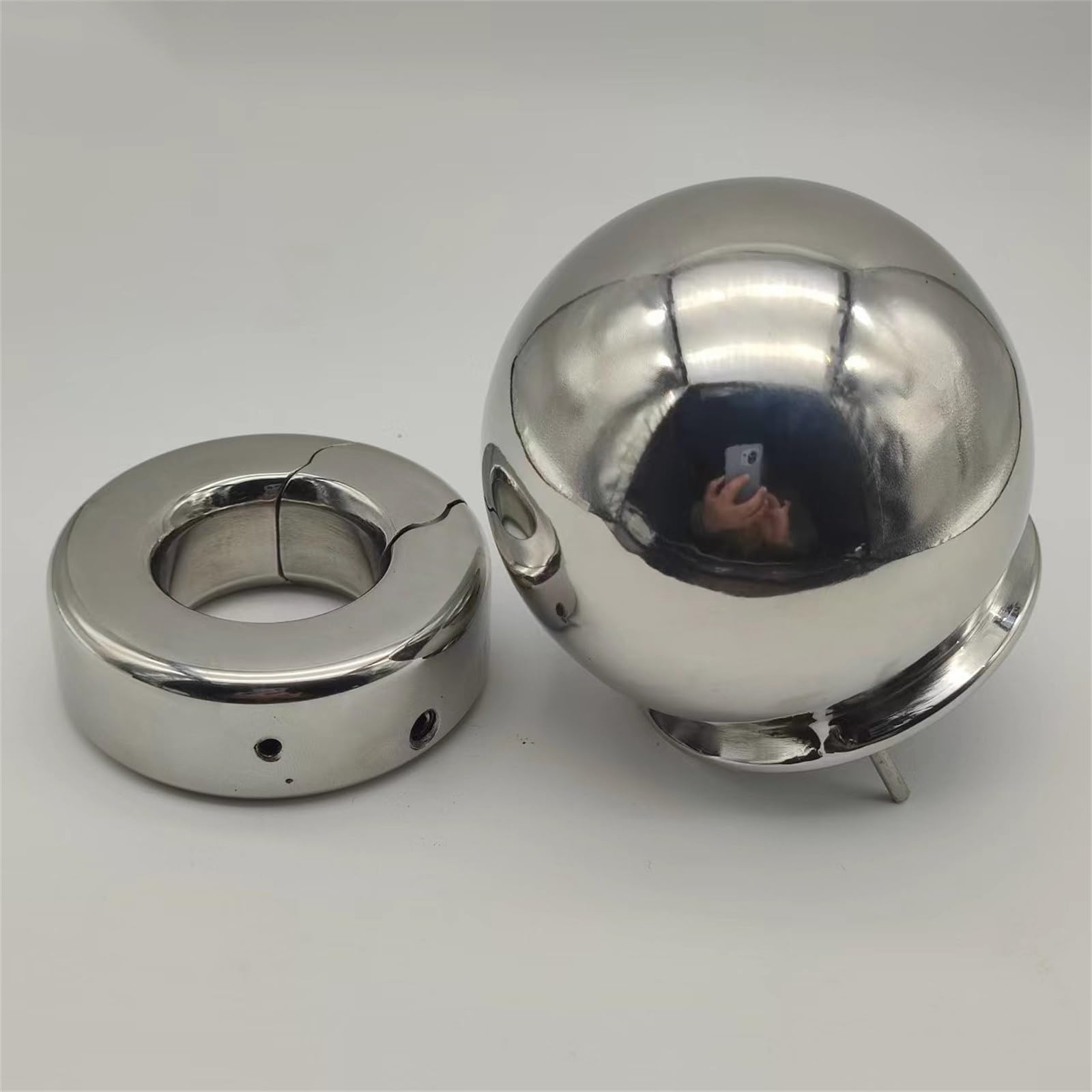 Schwerer Edelstahl Hodenring CBT Ball Stretcher Metall Hodensack Dehnen Hoden Anhänger Hodengewicht Cock Ringe Penistraining Ejakulation verzögern SM Erotik Bondage Sexspielzeug for Männer