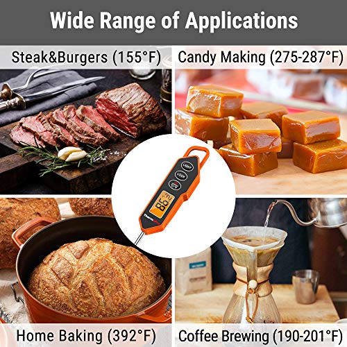 Thermopro Tp01H Digital Meat Thermometer With Long Probe, Food Thermometer For Cooking, Candy, Smoker, Oil, Grilling And Bbq, Instant Read Thermometer With Backlit & Lock Function #TOP6