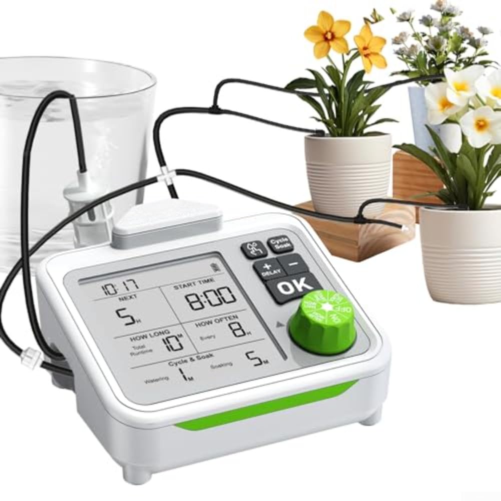 Tropfbewässerung Automatik Set für 20 Töpfe – Bewässerungssystem Zimmerpflanzen Wasserschlauch Drip Irrigation Kit Einfach Installieren Kunststoff