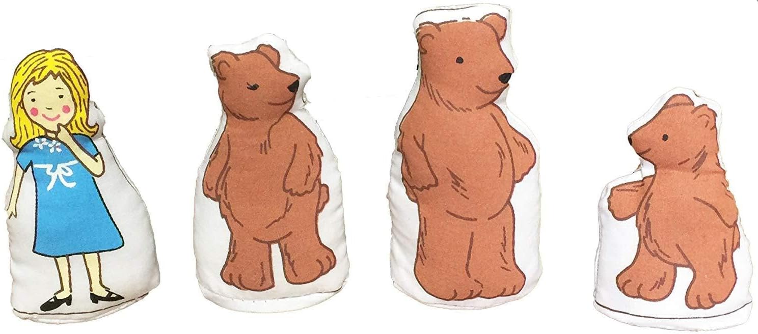 Pockets of Learning Goldilocks and The Three Bears Fabric Interactive Pretend Soft Play Activity Set