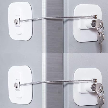 Buy Refrigerator Locks Fridge Lock Freezer Lock With Key For Child Safety Locks To Lock Fridge And Cabinets White Fridge Lock 2pack Online At Low Prices In India Amazon In