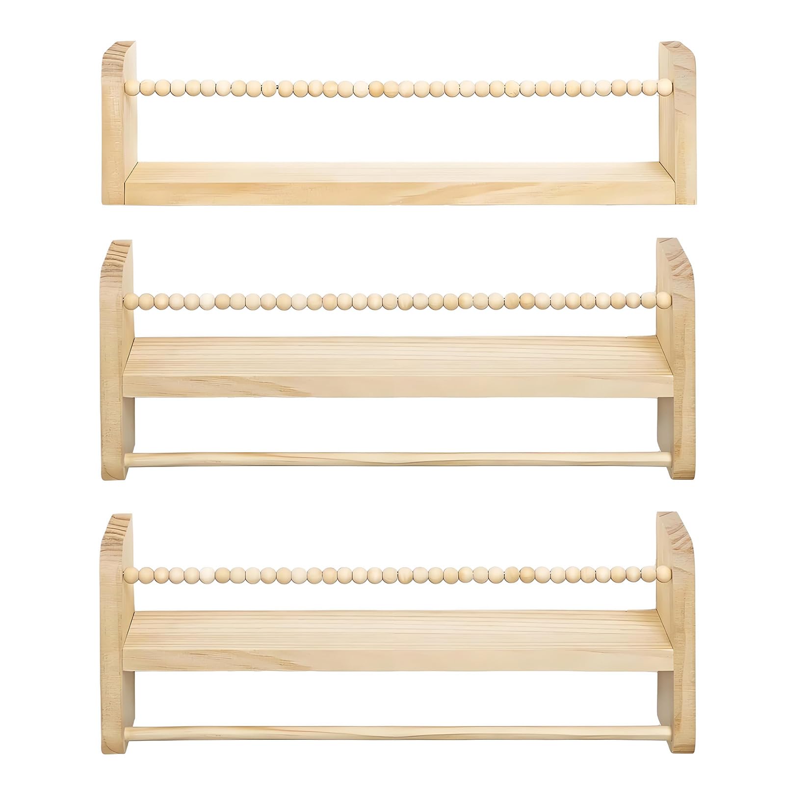 Tsophreniq Three Wall Shelf Unit Crafted From Hardwood Multi Purpose Display Stand for Home Study Dorm Room Setup Bathroom Planner