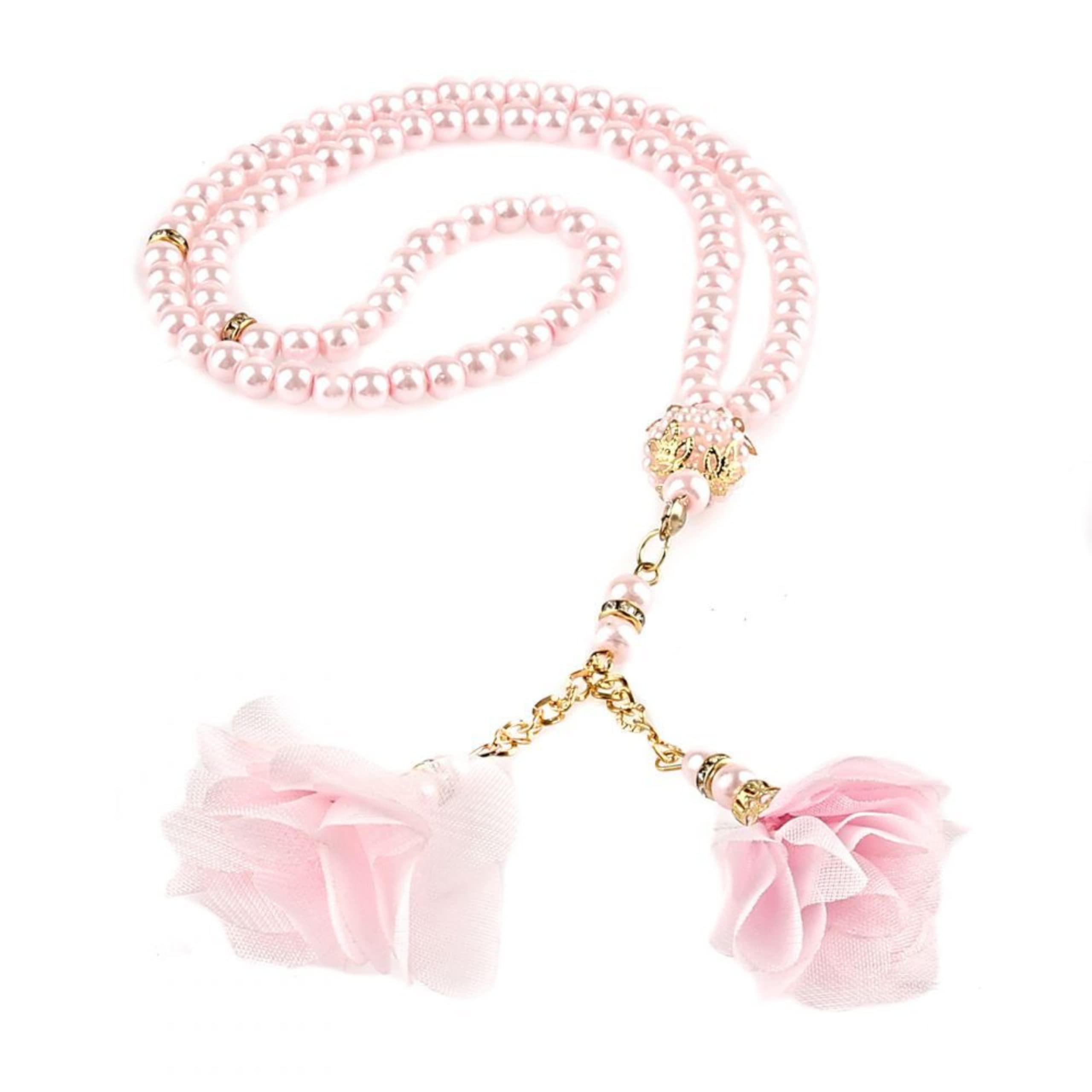 Lux Rose Imamah 99 koralików Tasbih, koraliki modlitewne, Misbaha, Tasbeeh, zestaw 10 szt., upominek na imprezę islamską (różowe), Small
