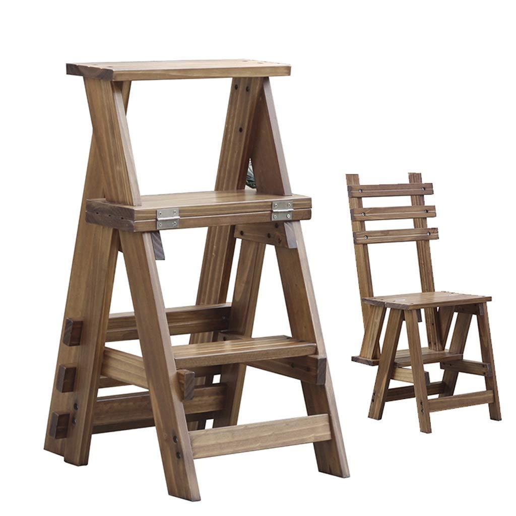 Taburete plegable multifuncional en madera maciza para alcanzar todo en tu hogar con comodidad