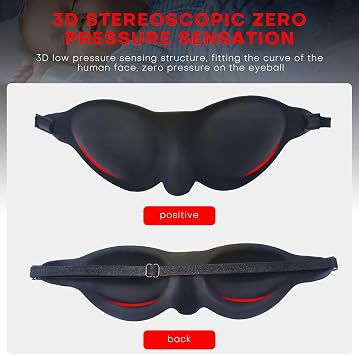 CAISATEQ Moisture Chamber Glasses for Dry Eyes Soft Silicone Sleep Goggles, Reusable & Lightweight Sleep Mask, Custom Fit for Comfort (Black)