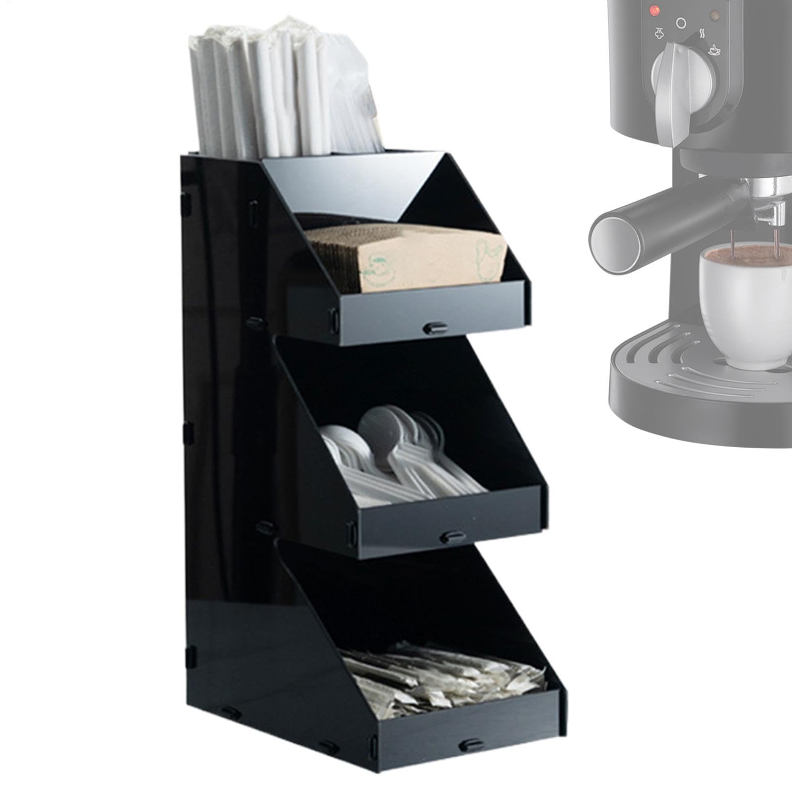 Scaffale per Spezie Ripiano Espositivo Antiscivolo in Acrilico | Organizzatore Per Stazione Caffè per Dispensa e Piano Cucina