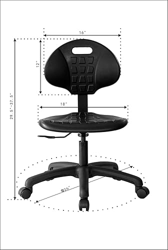 Miniatura 3 de Chair Master Silla Altura Mesa ESD Antiestática - Silla ergonómica de poliuretano. Seat Ht Adj. (15.5"-20.5") Heavy Duty Fácil de limpiar. Diseñada