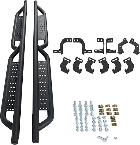 Miniatura 3 de Estribos laterales de aluminio, escalones laterales de camión, barras Nerf L+R para 20192020202120222023 RAM 1500 de 4 puertas Quad Cabcabina