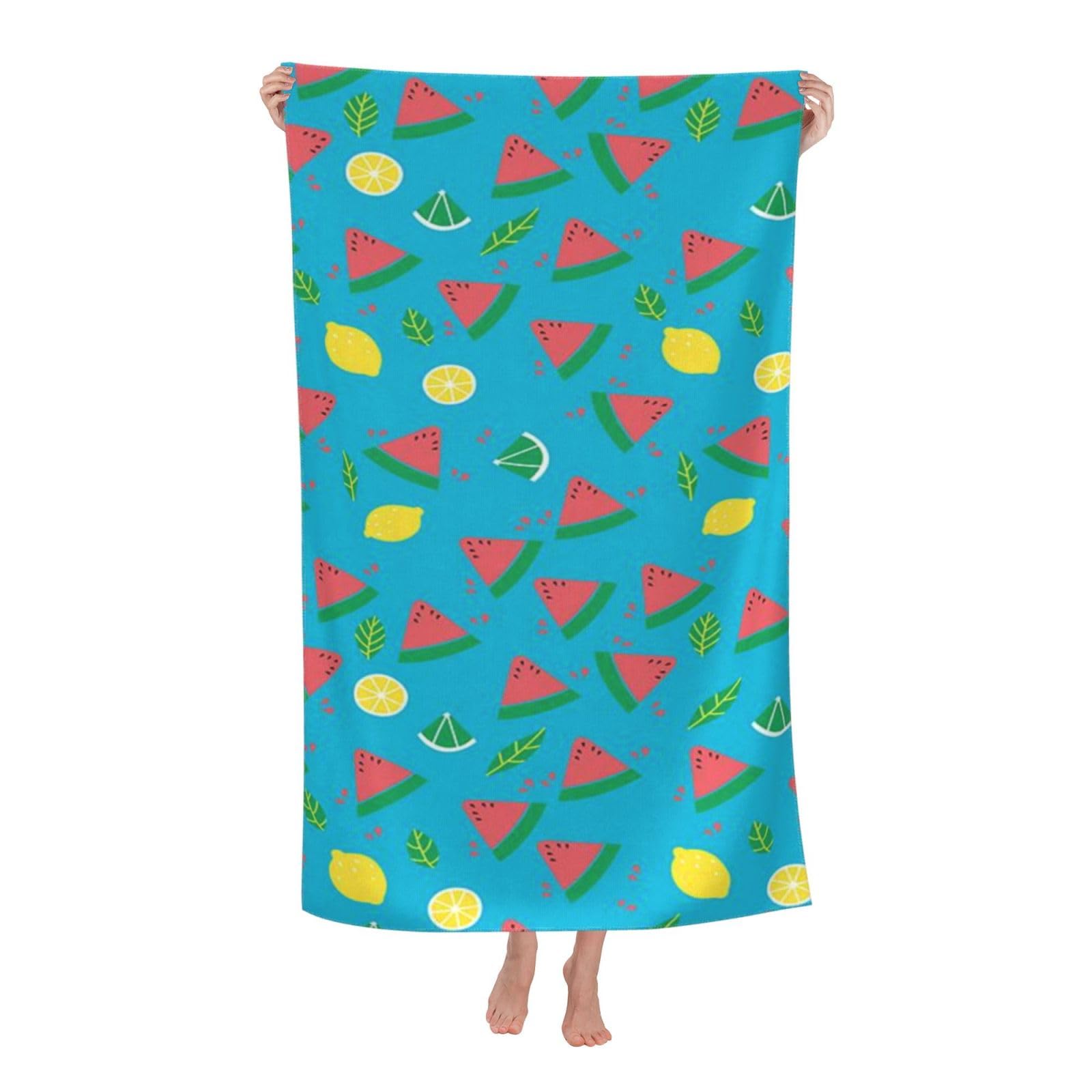 LMKLOP Cute Watermelon Beach Towel for Women/Adults, Personalized Microfiber Beach Towels Bulk, Quick Dry Beach Towel for Pool, Lightweight Bath