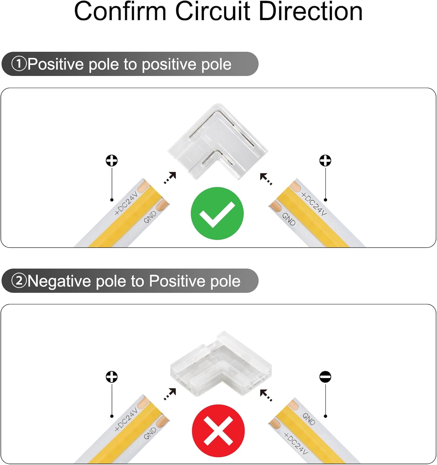 Tatazone 8pcs 2PIN Transparent L Shape COB Connectors for Single Color COB Light Strips Solerless Corner Connection (0.39(10mm)-2PIN-L Shape)