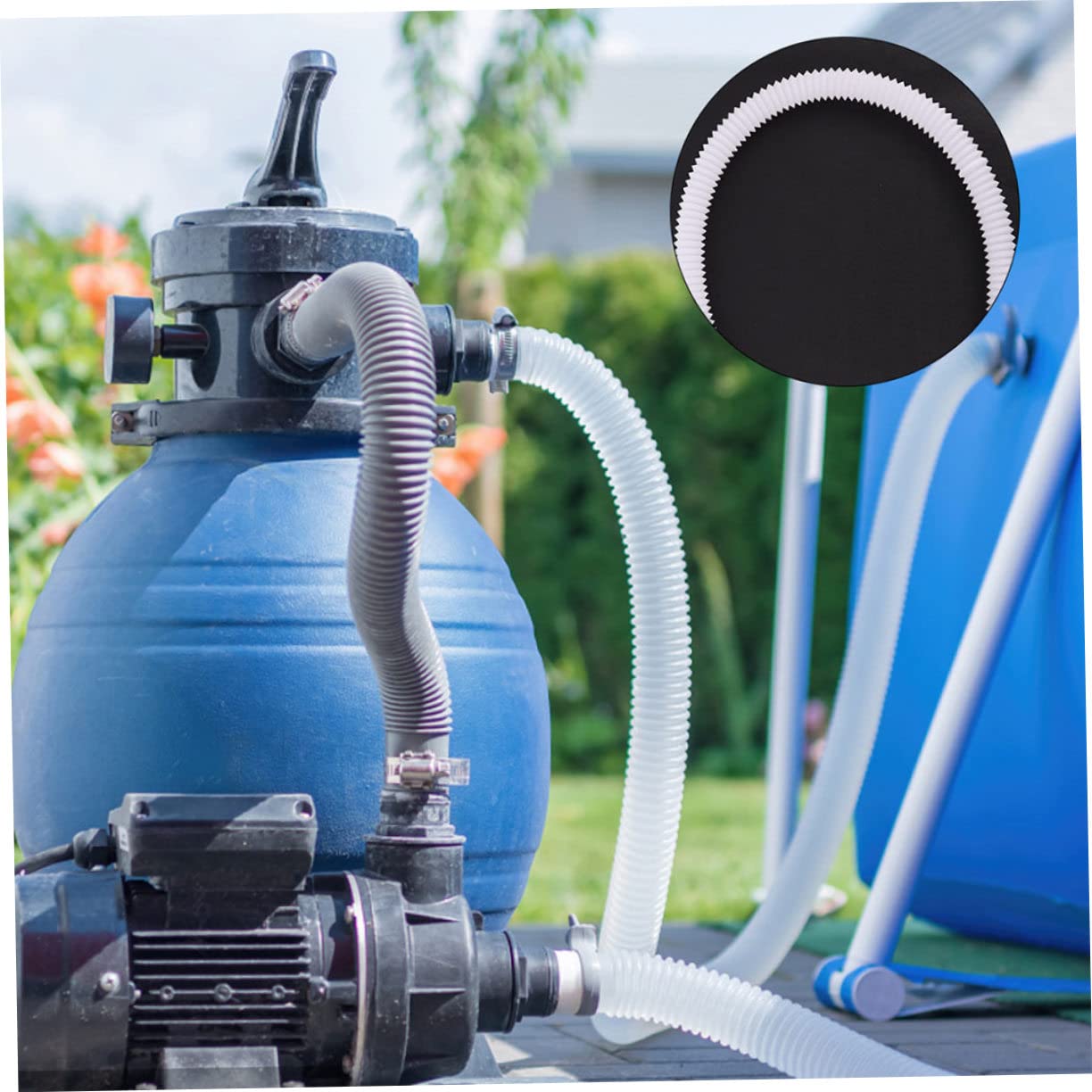 POPETPOP 2 piezas Manguera Flexible para Bomba y Filtro de Piscina de Repuesto Duradero y Adaptable con Material de Goma Resistente y Prevención de Fugas Accesorios Esenciales para