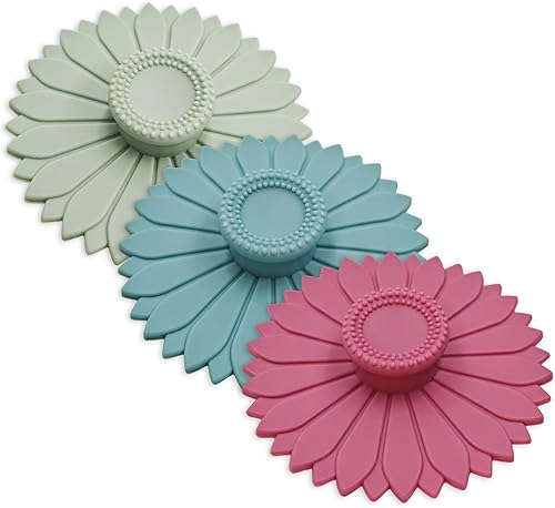 Fundas de silicona para tazas de girasol, tapas de succión reutilizables de 4.1 pulgadas, sella y mantiene las bebidas calientesfrías, aptas para