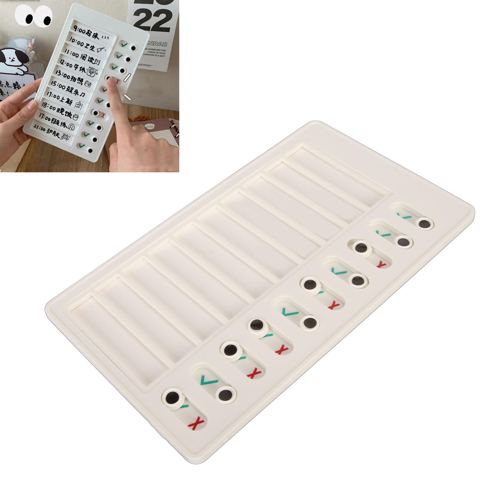10-teiliges Aufgabendiagramm für Kinder, Checklistentafel, Planungstafeln, verschiebbares Routinediagramm, leere Checkliste für die Routineplanung zu Hause, 20,1 x 11,9 cm