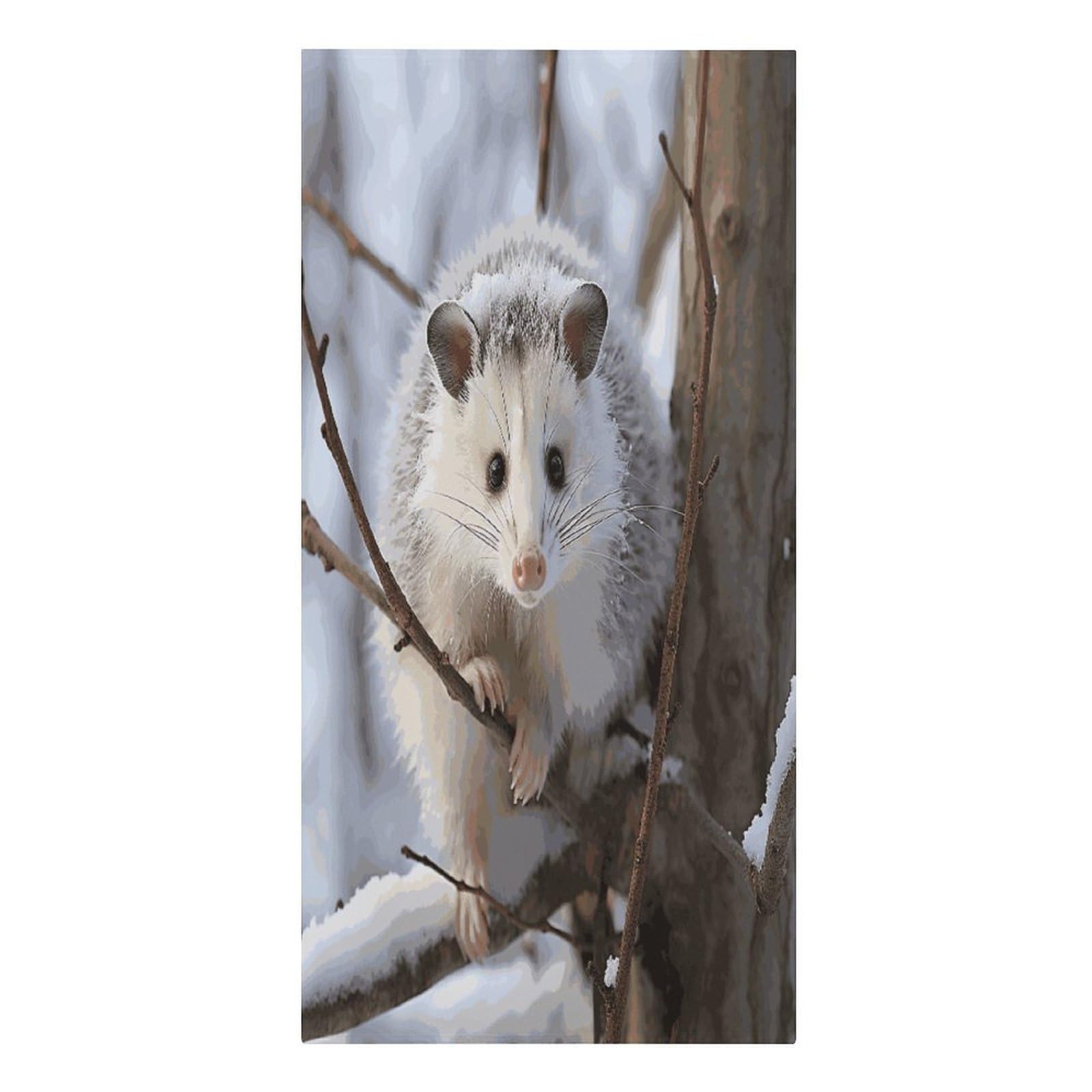 Fekiloot Men's Style Opossum In Snow Large Beach Towel, Travel Towel For Adults Wo, Pool Towels For Beach, Camping, Swim Pool, Gym, Sports& Yoga 61.4"X30.3"
