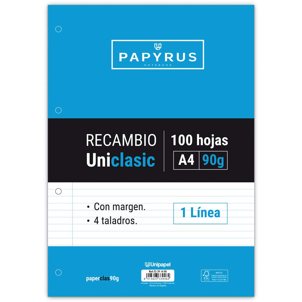 1 Line Sheet 4 Drills 90g with Margin Paper, Multicoloured, A4