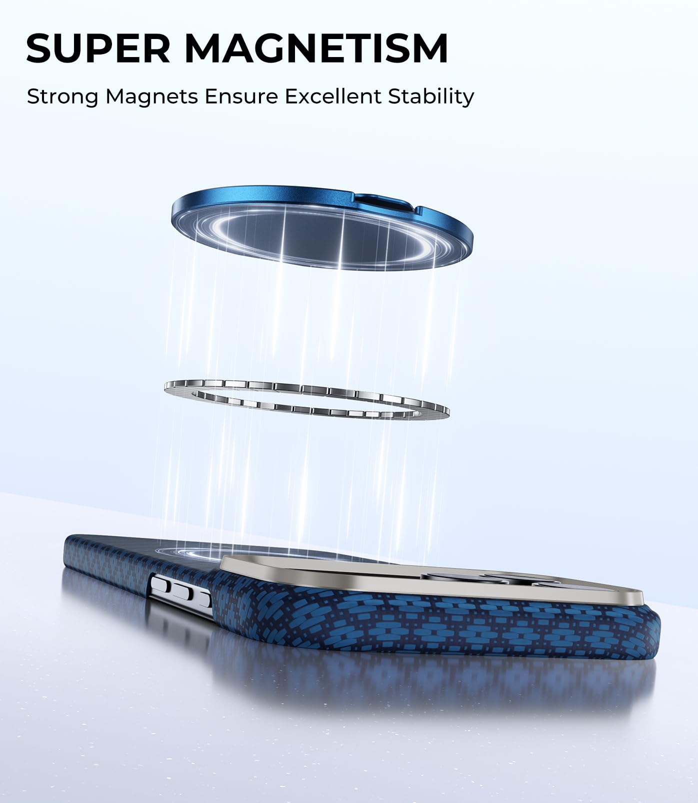 BENKS ArmorPop Anello Magnetico Cellulare per MagSafe - Impugnatura e Supporto Regolabile in Fibra Aramidica, Leggero e Resistente, per iPhone 17/16/15/14 Pro Max e Cover MagSafe