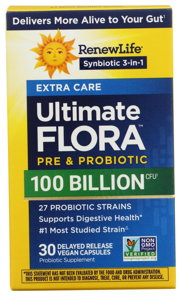 Renew Life, Ultimate Flora Care Probiotic 100 Billion, 30 Count