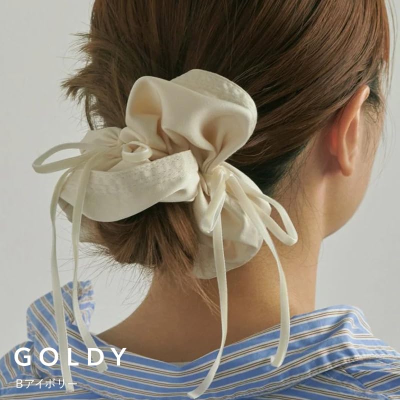 Amazon | リボン ハング ビッグ シュシュ 6240201 ヘアアクセサリー
