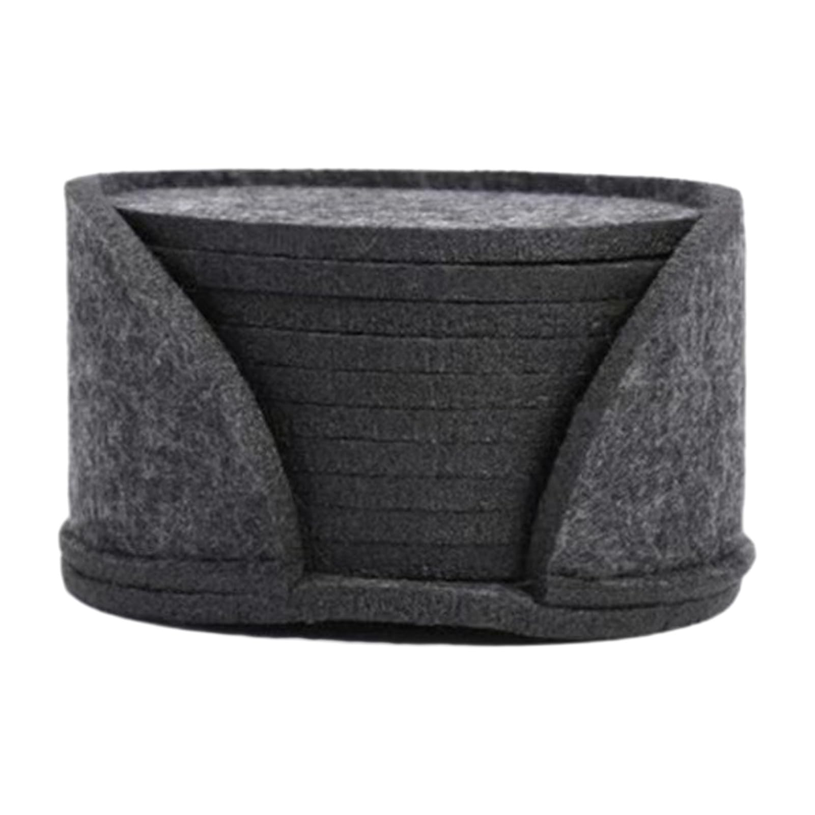 Worparsen Durable Felt Coasters 10 Pcs Heat Insulation Water Absorbent Anti-scalding Table Protection Cup Drink Bottle Anti-skid Placemats Dark Gray 10 pcs