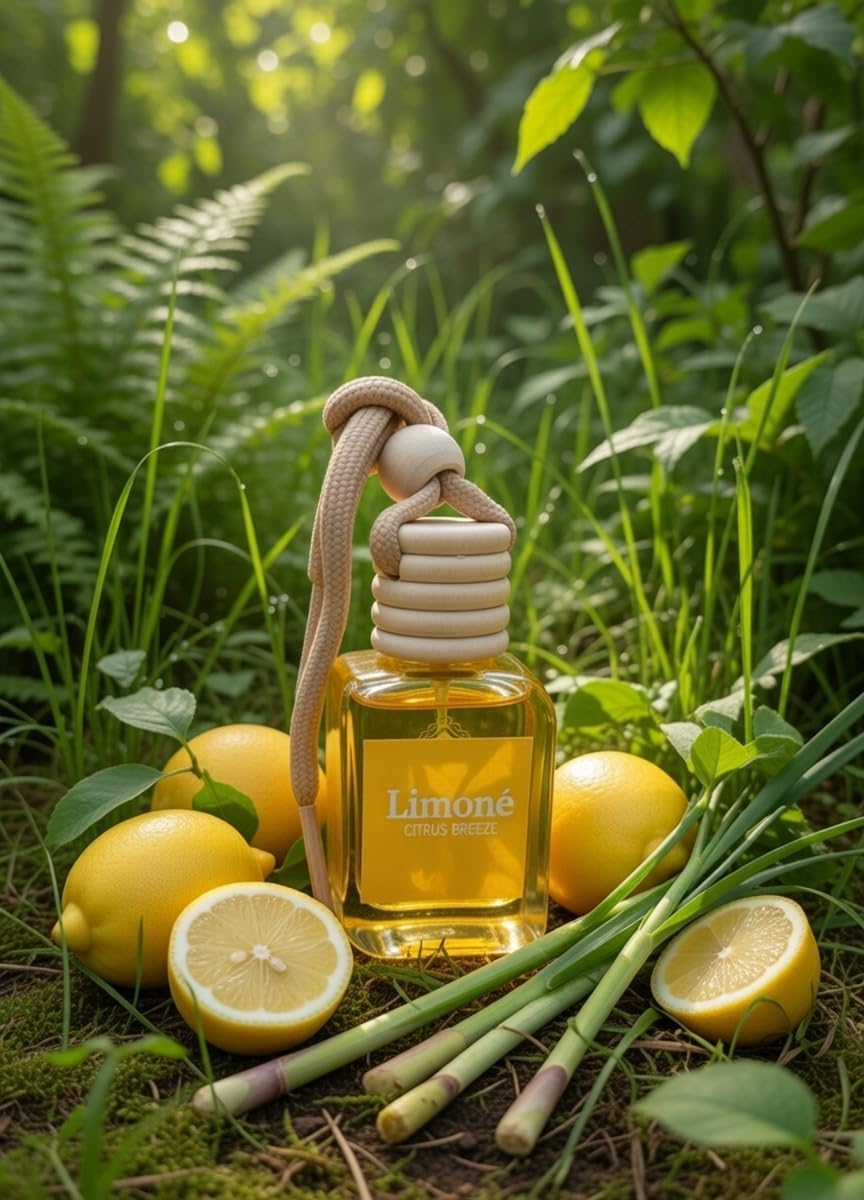 Itran Voyage Limone Car Air Freshener | Long-Lasting Hanging Car Perfume | Premium Herbal Scent | Glass Bottle Car Fragrance (10ml) (Lemon)-image-42