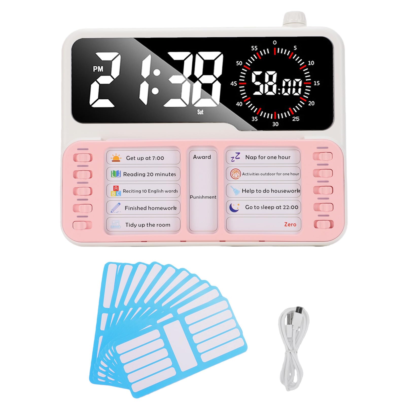 Akozon Minuteur Visuel 6 en 1 & Outil TDAH pour Enfants, Planning Visuel