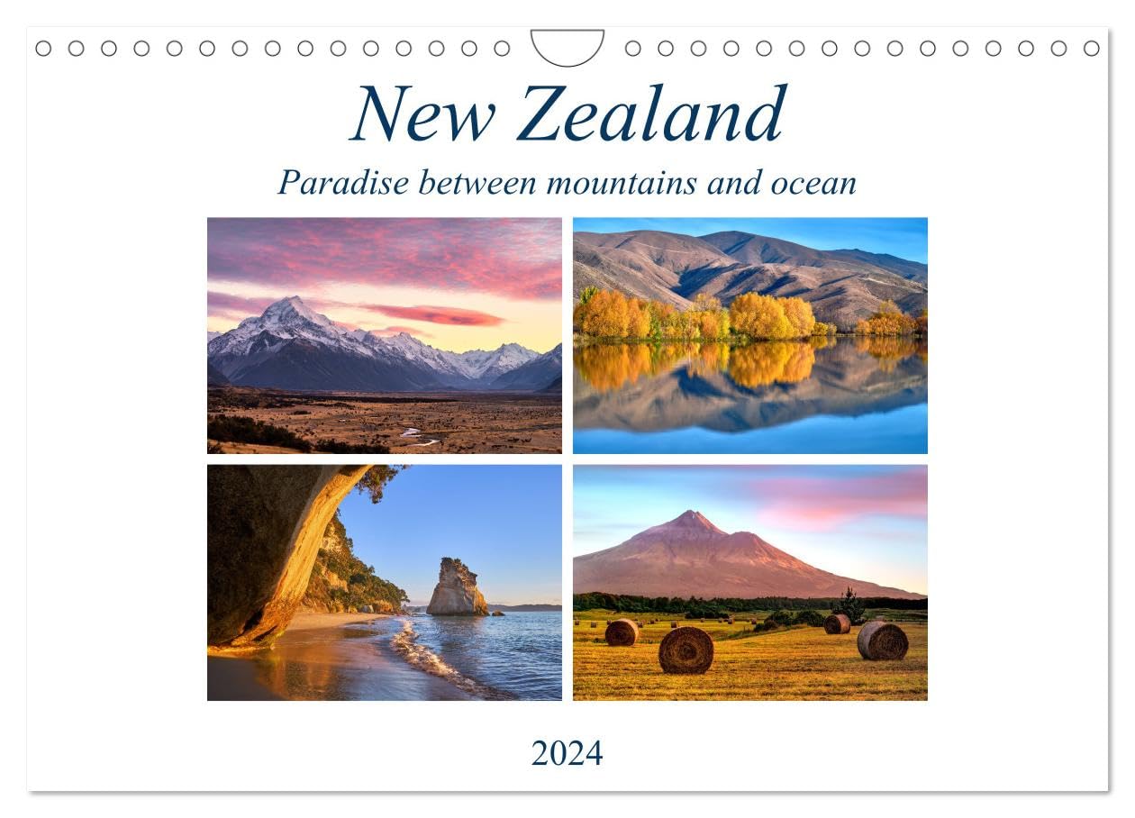 New Zealand - Paradise between mountains and ocean (Wall Calendar 2024 DIN A4 Landscape), CALVENDO 12 Month Wall Calendar